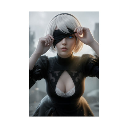 2B Nier Automata Poster, Nier Automata Wall Art Print, Android Girl Art, Gaming Room Decor, Gamer Gift