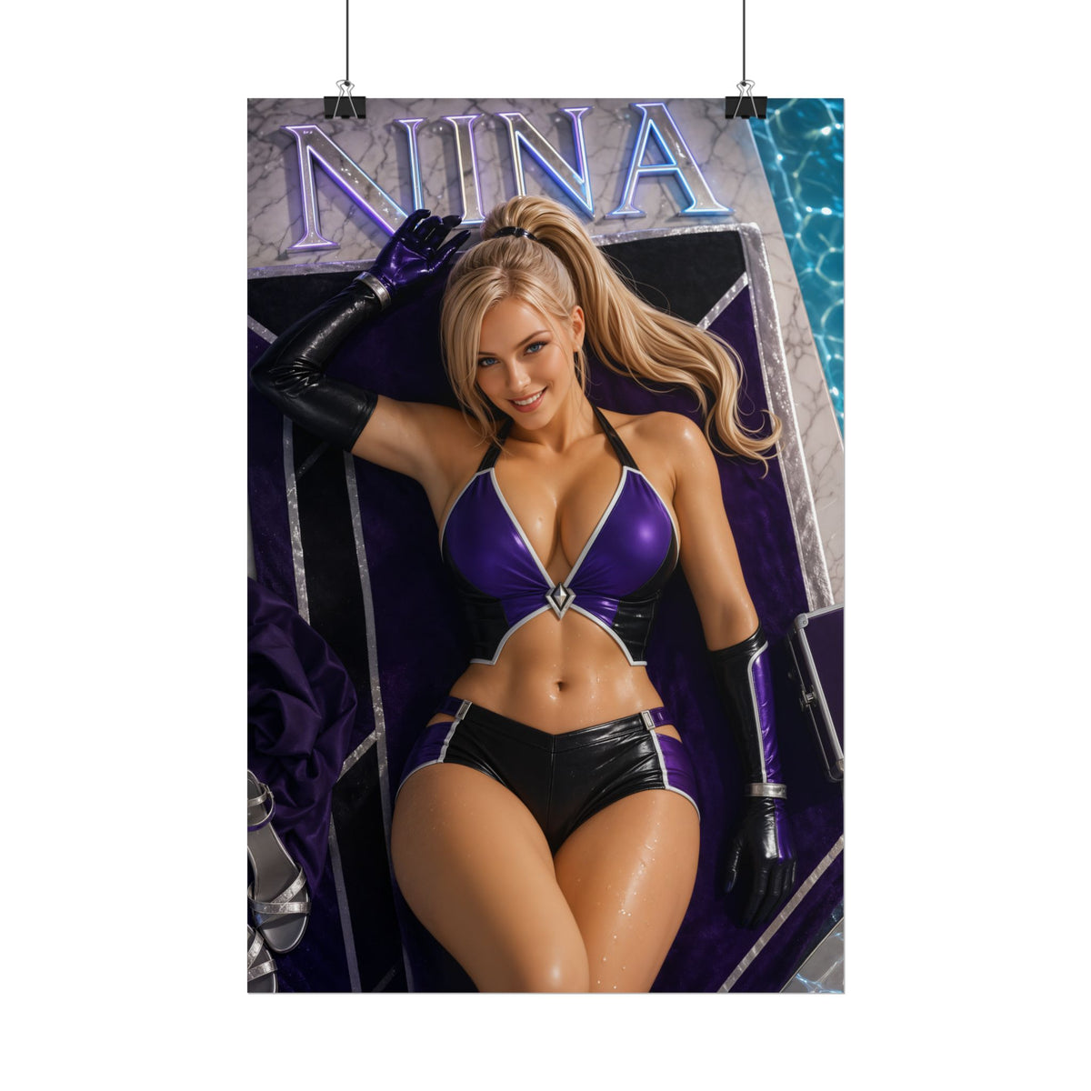 Nina Williams Tekken Gaming Poster Wall Art Gamer Room Decor Collectible Print