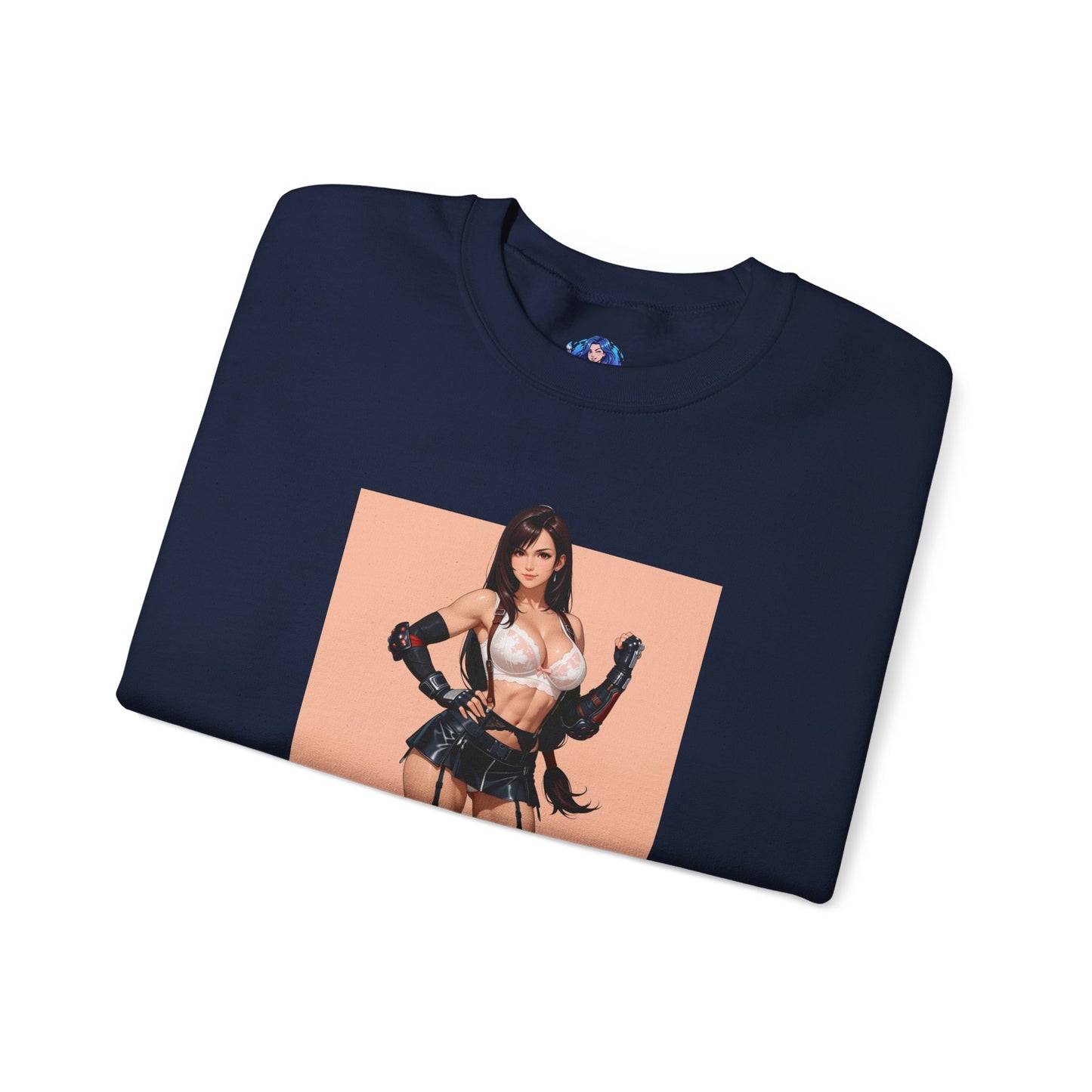Tifa Lockhart Sweatshirt, Kämpfer-Rundhalsausschnitt, Gemütliche RPG-Gaming-Bekleidung