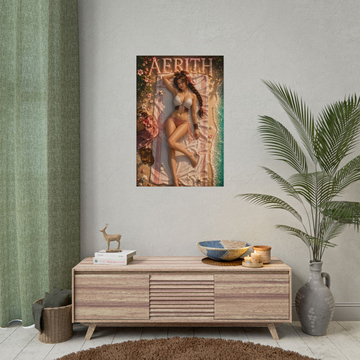 Fantasy Character Poster Aerith Gainsborough Wall Art Room Decor Art Print