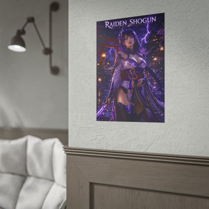 Raiden Shogun Poster, Genshin Impact Wall Art, Anime Print, Gamer Decor