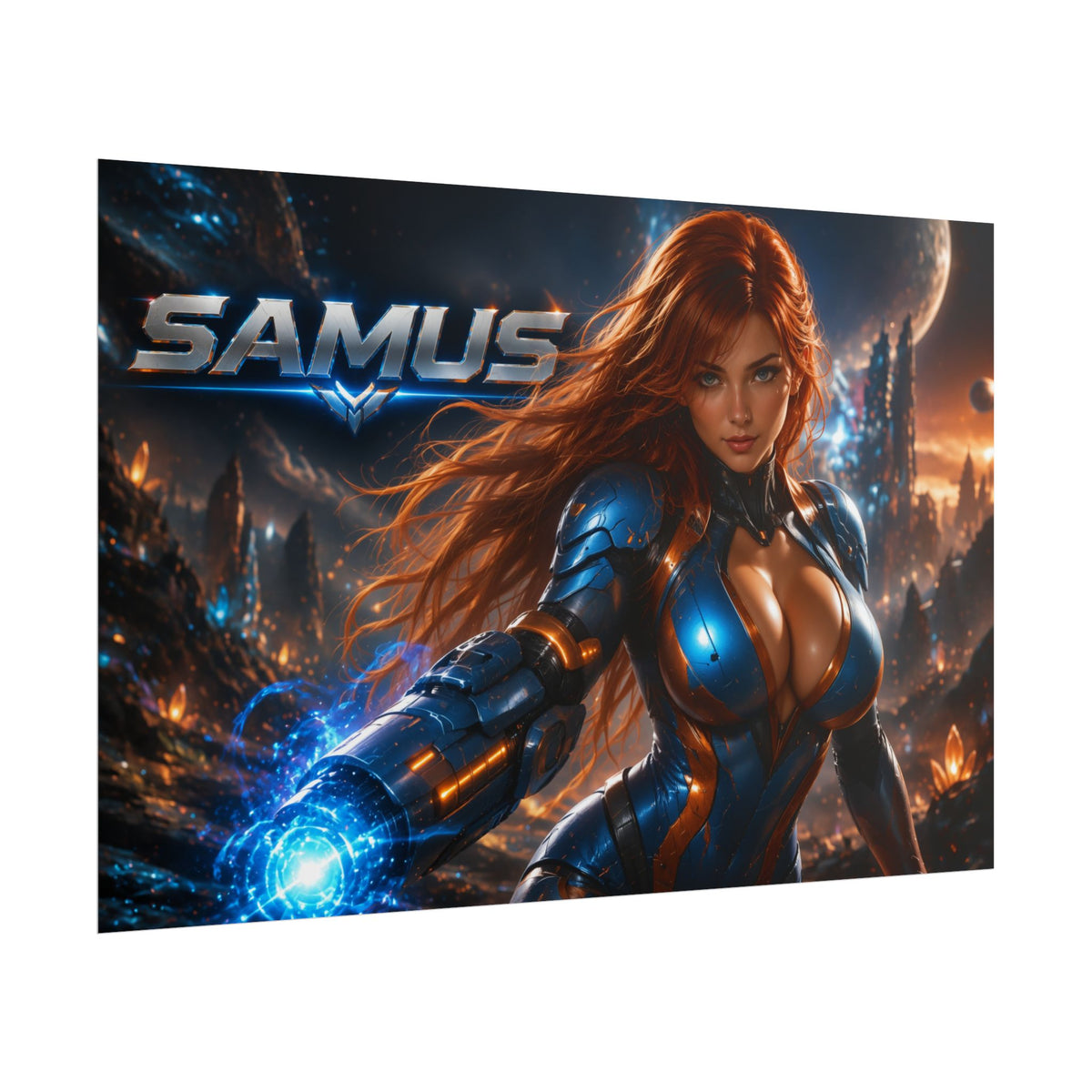 Gaming Wall Art Samus Aran Poster Game Room Decor Gamer Gift Art Print