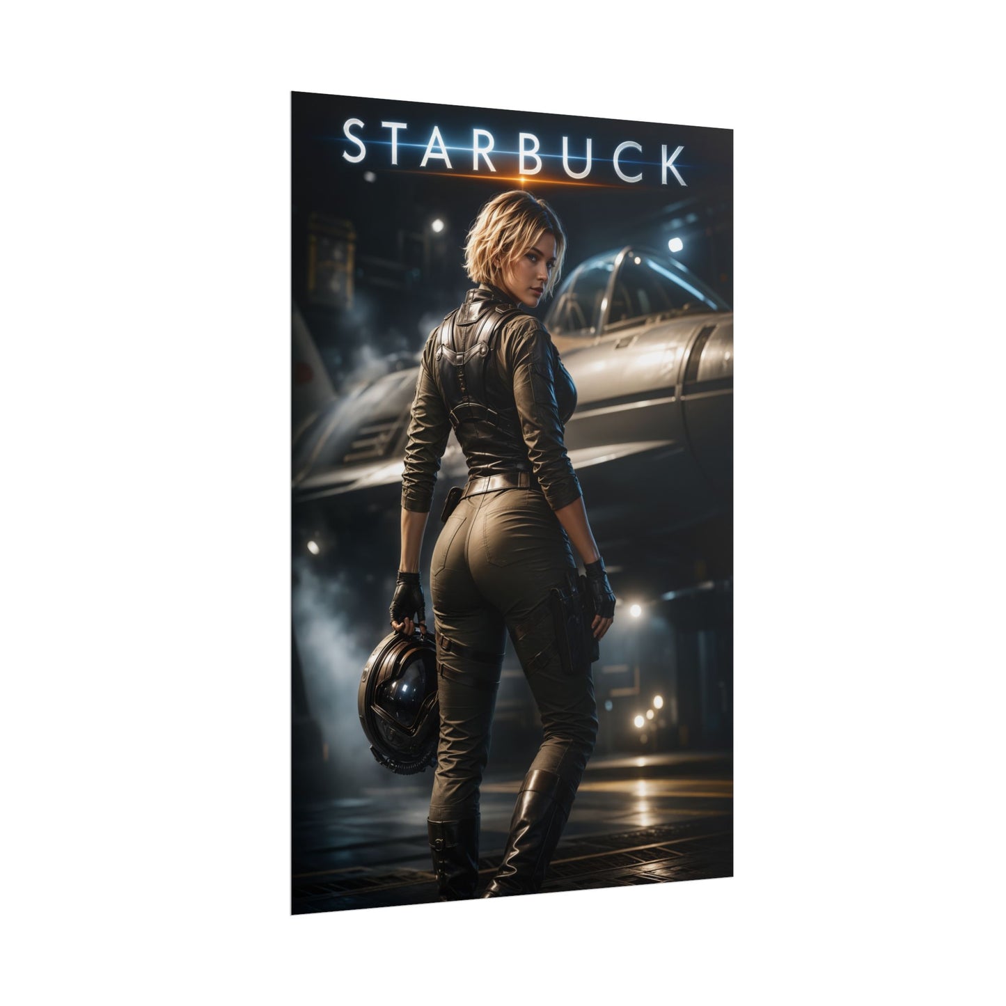 Starbuck Battlestar Galactica Poster Sci Fi Wall Art Print
