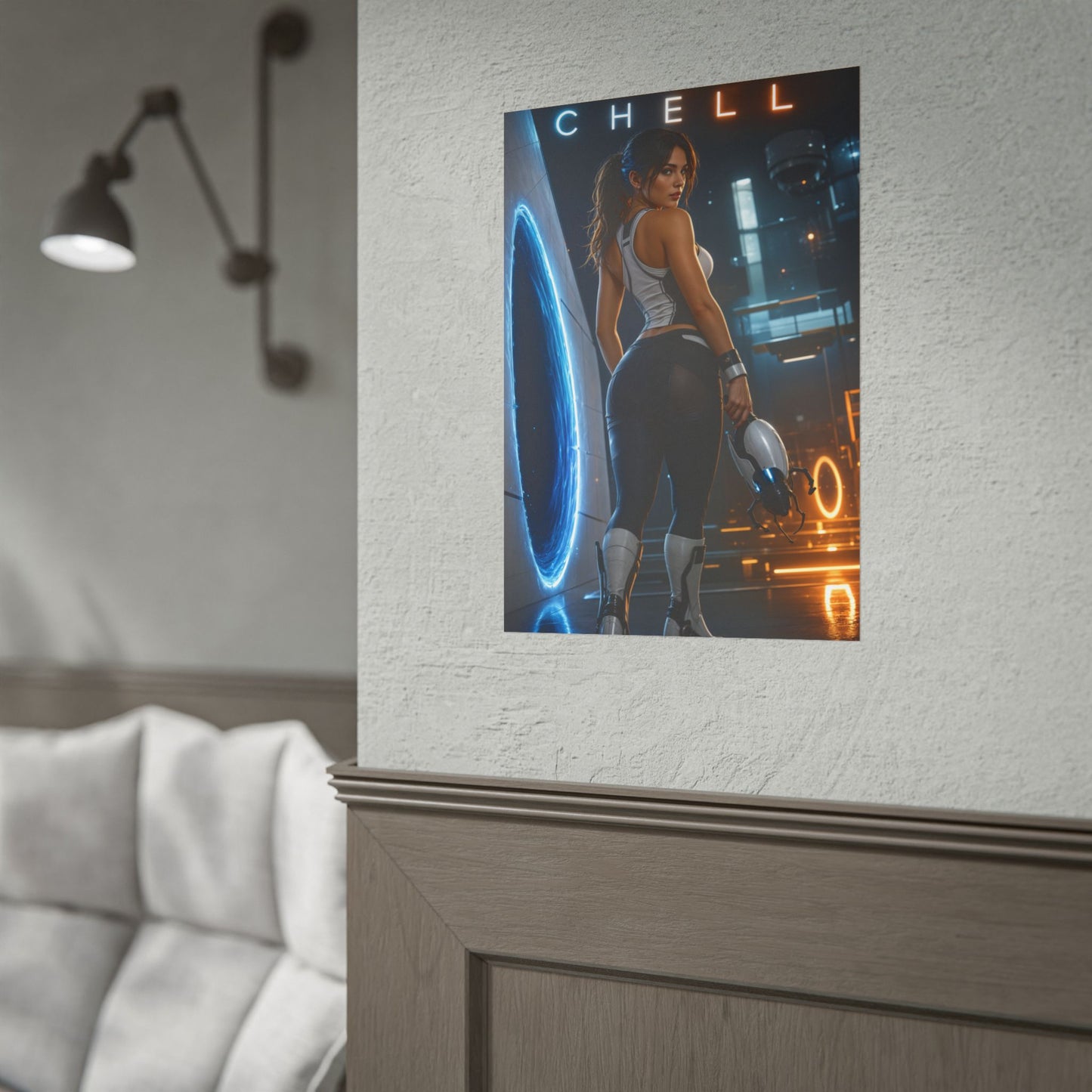 Chell Portal 2 Poster Valve Sci-Fi Gaming Wall Art Print