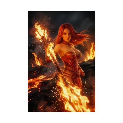 Lina Dota 2 Poster, Dota 2 Wall Art Print, Fire Mage Girl Decor, MOBA Game Artwork, Gamer Room Poster