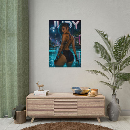 Judy Alvarez Cyberpunk Gaming Poster Wall Art Gamer Room Decor Collectible Print