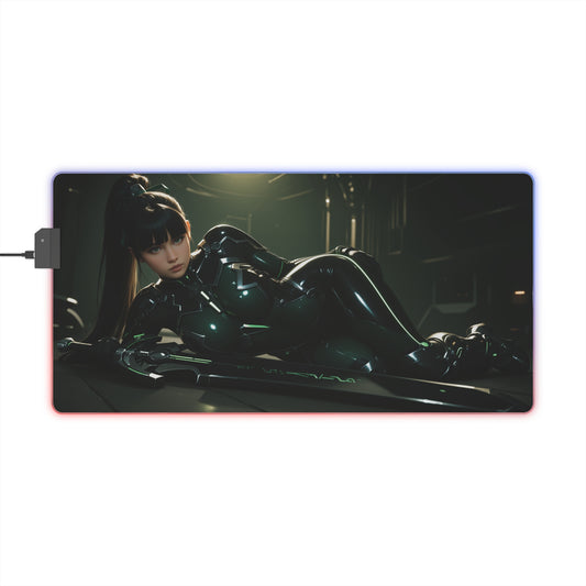 Eve Schreibtischunterlage – LED RGB-Pad, Stellar Blade Waifu Anime-Mädchen Gaming-Setup