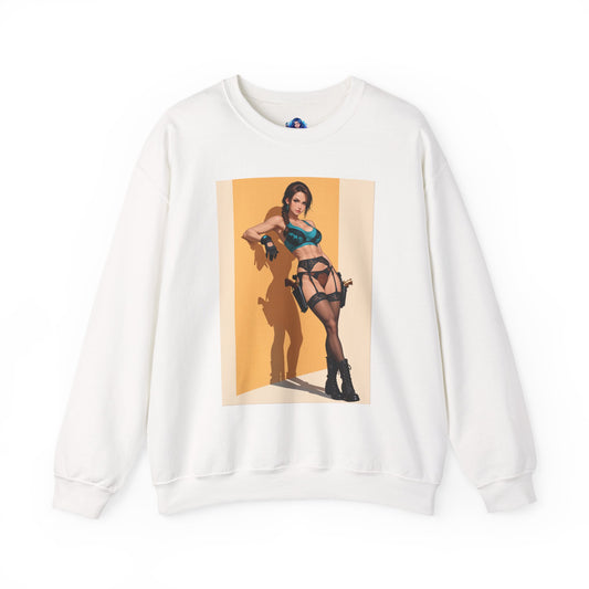 Lara Croft Sweatshirt, Tomb Raider Hero Rundhalsausschnitt, Gemütliche Gaming-Streetwear für Sammler
