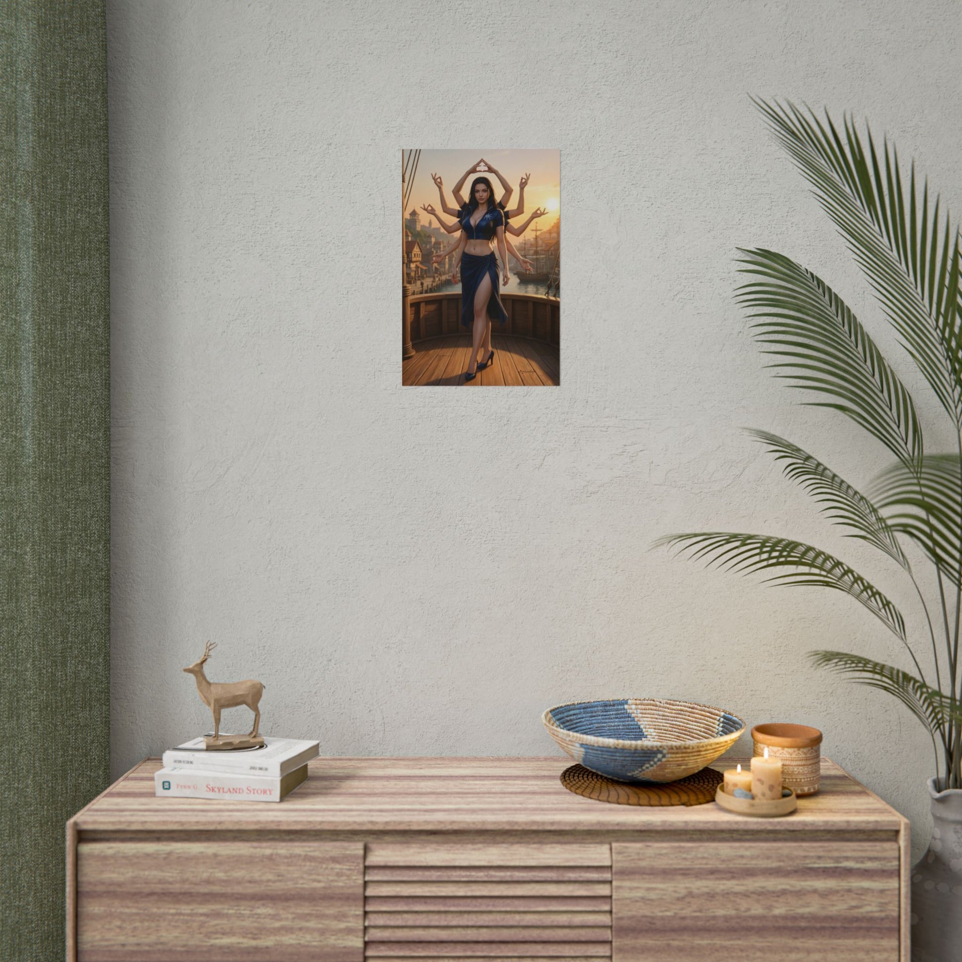 Nico Robin Poster, One Piece Art Print, Iconic Archaeologist Character - framed anime art print on modern wall for gaming room or home office