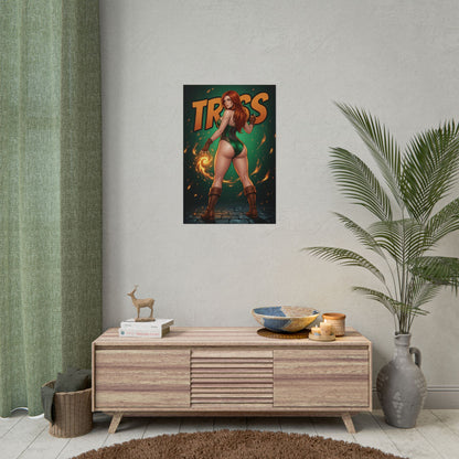Triss Merigold Art Print, Witcher Poster, Fire Mage Girl Wall Art, Fantasy RPG Decor, Gamer Room Wall Art, Gift