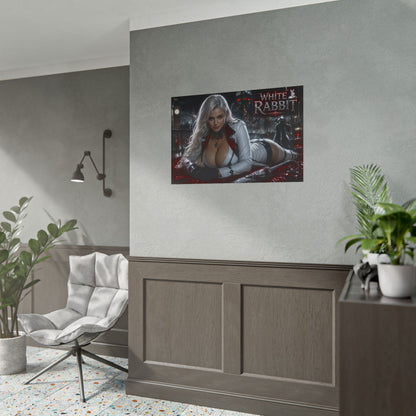 White Rabbit Character Poster Comic Style Wall Decor Bedroom Collector Gift