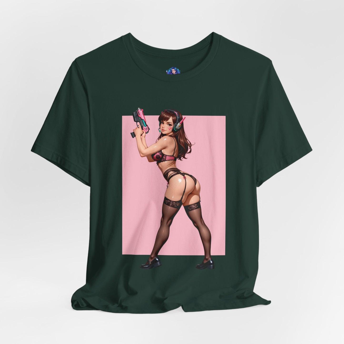 D.Va-Shirt | Overwatch-Waifu-T-Shirt für Gaming-Fans | Neonfarbenes Gamer-Girl-Grafik-T-Shirt