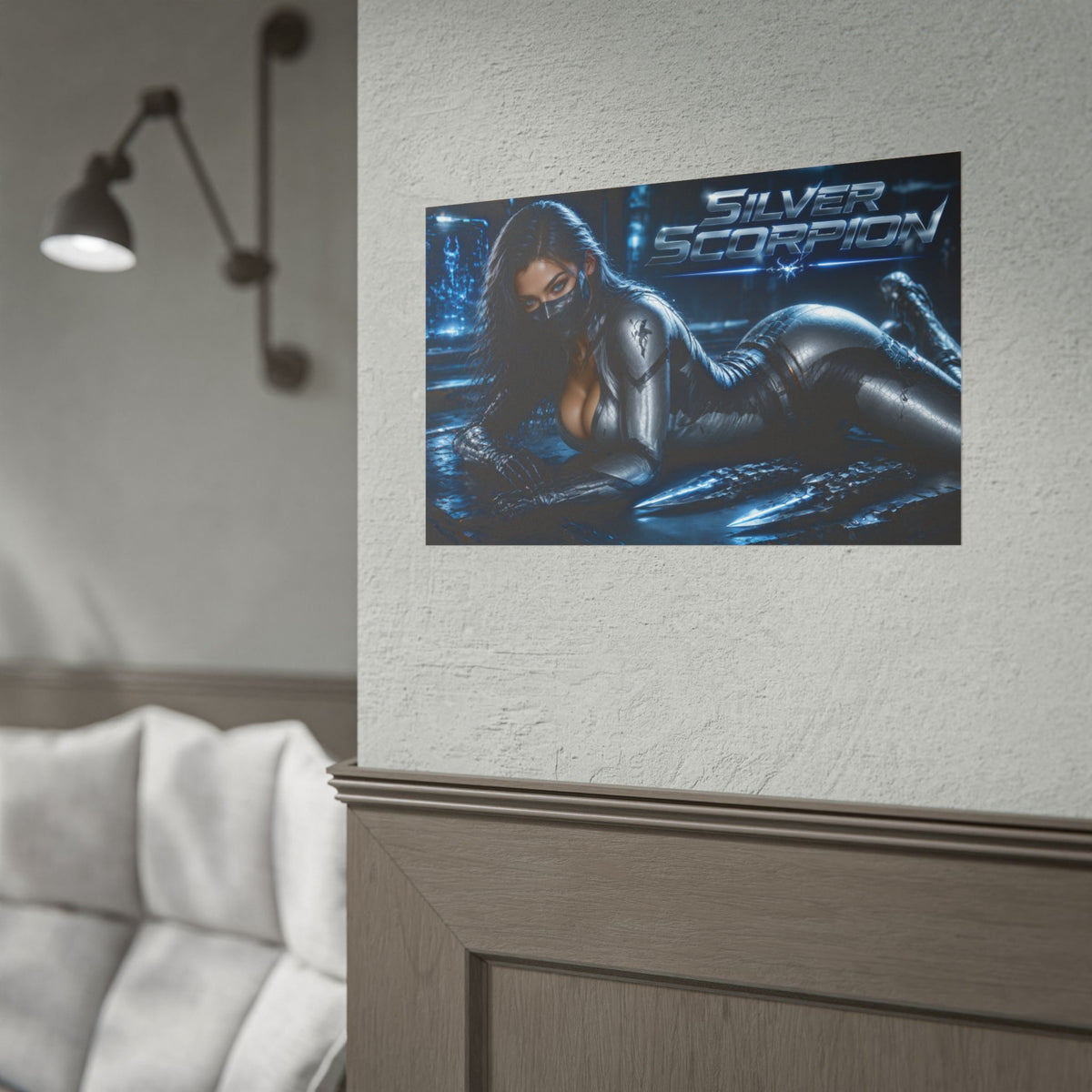Silver Scorpion Character Poster Comic Style Wall Decor Bedroom Collector Gift