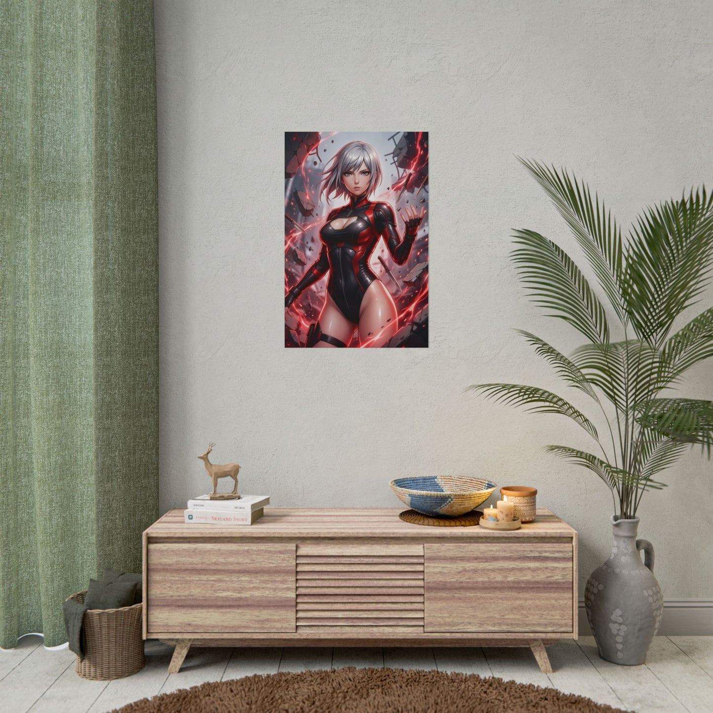 Kasane Randall Scarlet Nexus Poster Anime RPG Wall Art Red Hair Girl Print Psychic Fighter Character Gaming Room Decor Gift