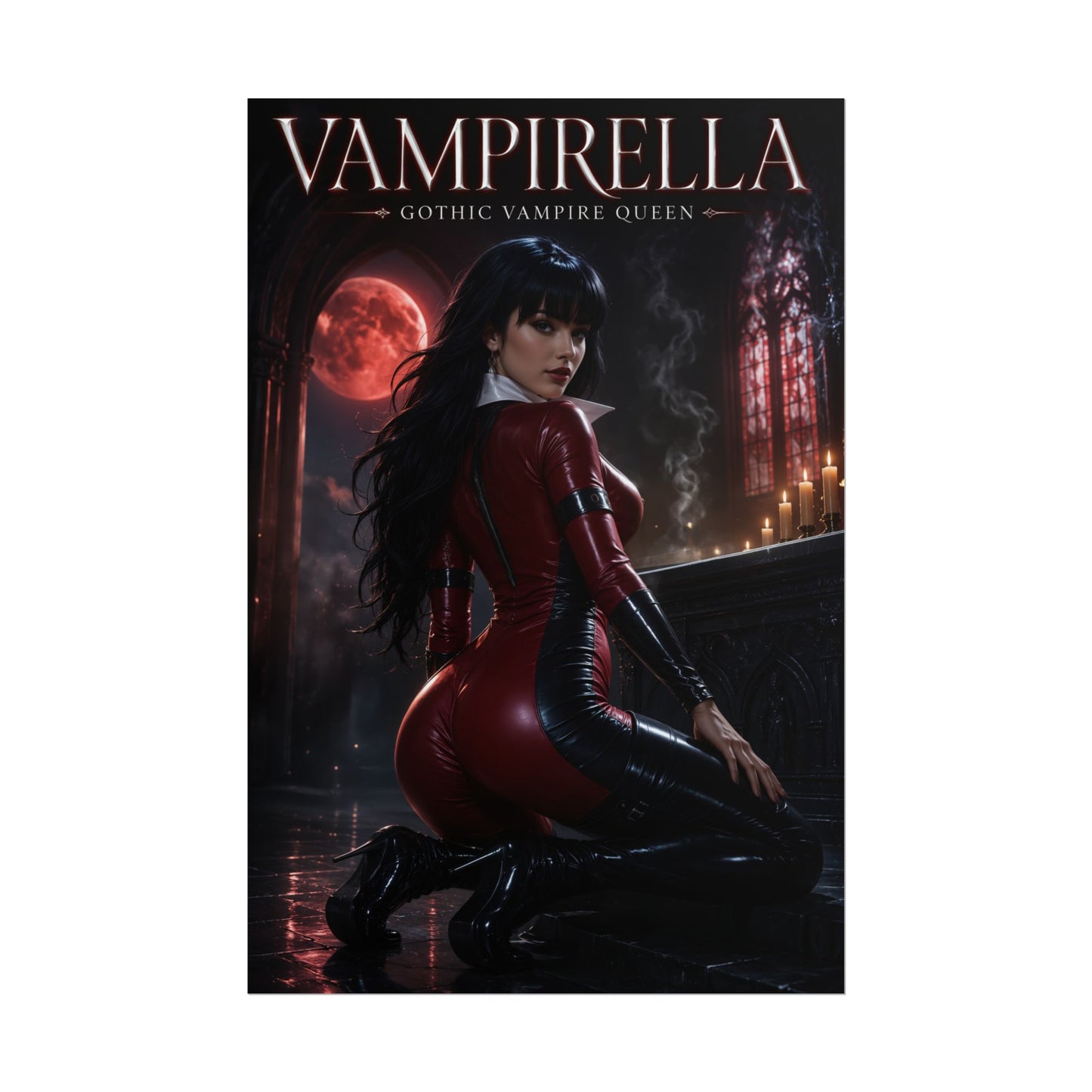 Vampirella Poster, Gothic Wall Art, Horror Print, Pin Up Decor