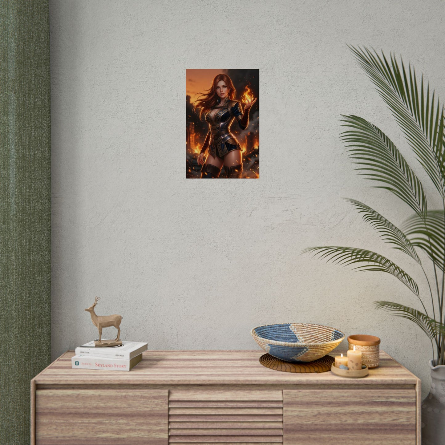 Triss Merigold Witcher Poster Fantasy RPG Wall Art Red Hair Sorceress Print Magic Woman Decor Gamer Room Gift