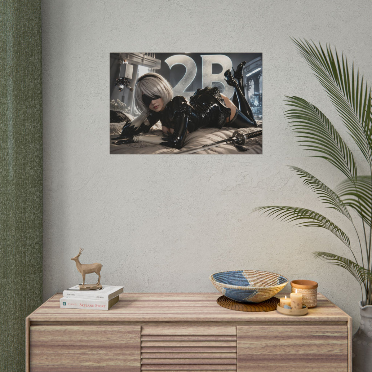 Game Room Decor 2B NieR Poster Gaming Wall Art Character Print Collectible Print
