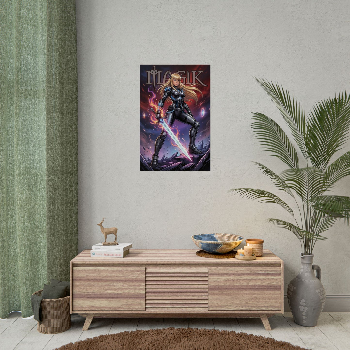 Magik Marvel Poster, X-Men Wandbild, Zauberin Mutant Mädchen Deko, Comic Buch Wandkunst, Geschenk für Fans