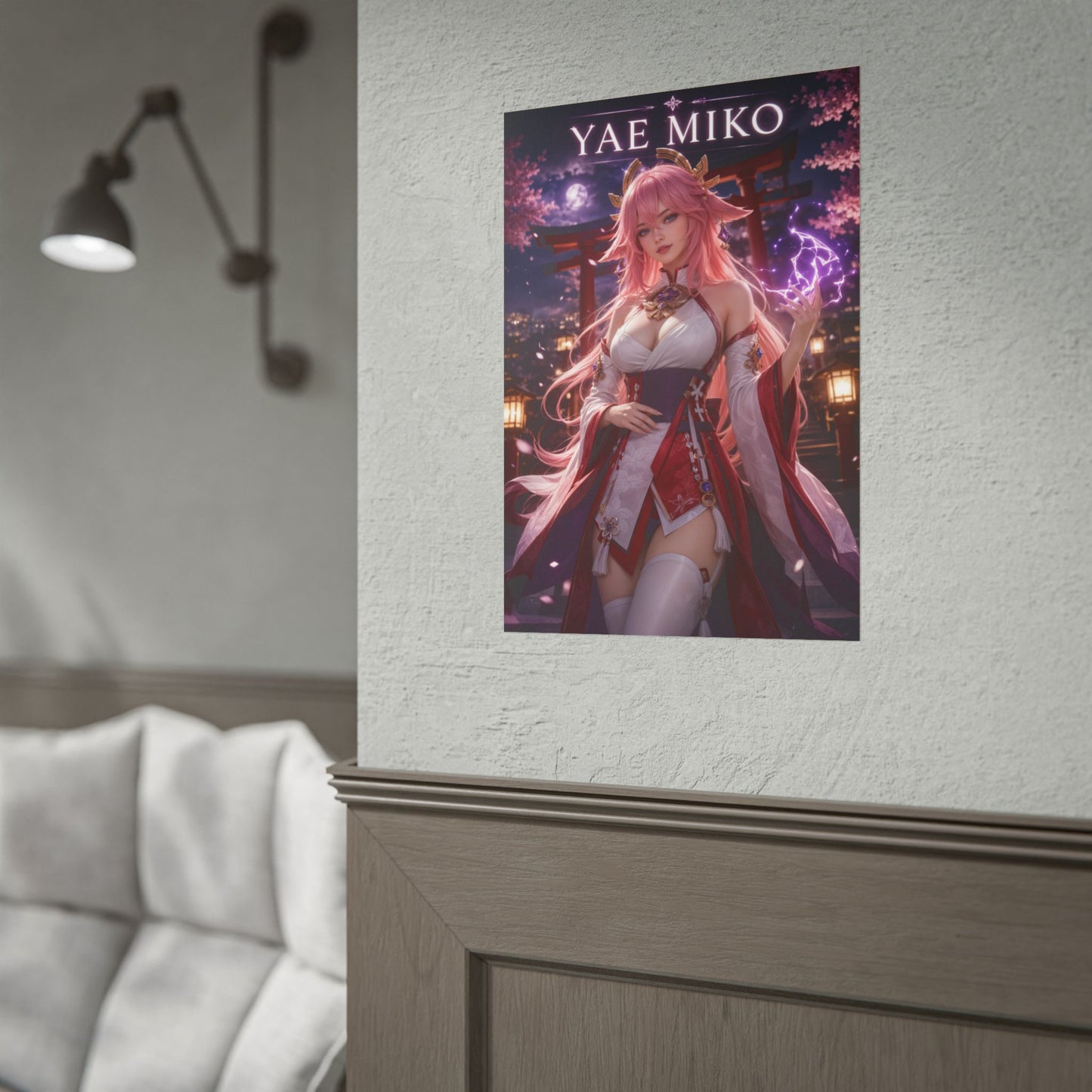 Yae Miko Poster, Genshin Impact Wall Art, Anime Print, Gamer Decor