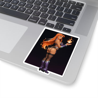 Starfire-Aufkleber – Kosmisches Mädchen-Vinylaufkleber für Laptops, Notizbücher &amp; Ausrüstung