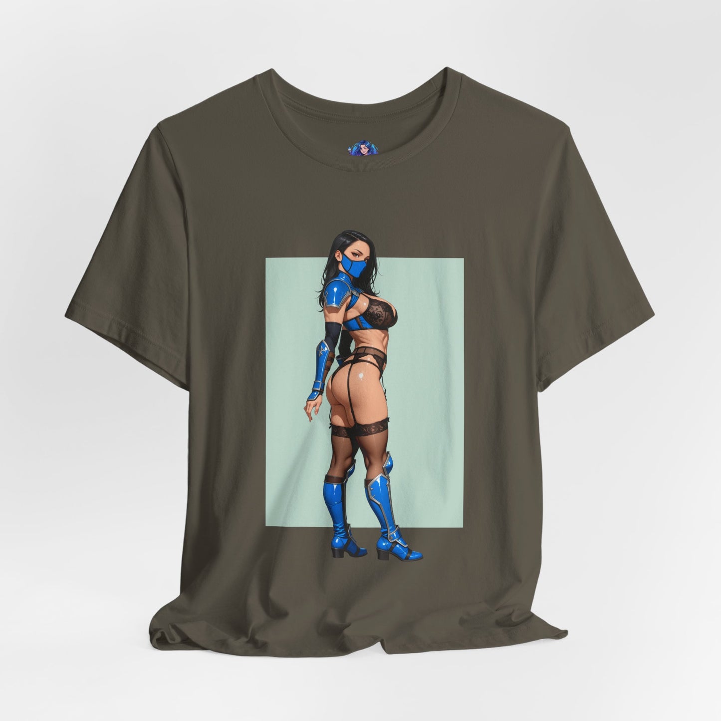 Kitana Grafik-T-Shirt | Mortal Kombat T-Shirt für Otakus und Kampfspielfans | Blaues Ninja-Waifu-Shirt