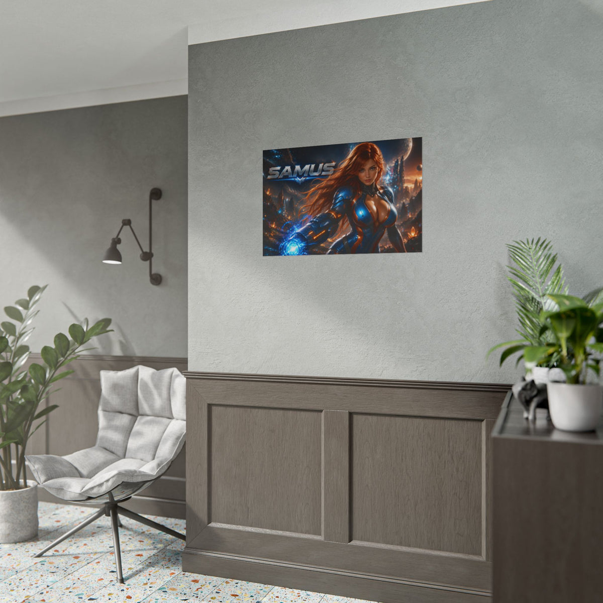 Gaming Wall Art Samus Aran Poster Game Room Decor Gamer Gift Art Print