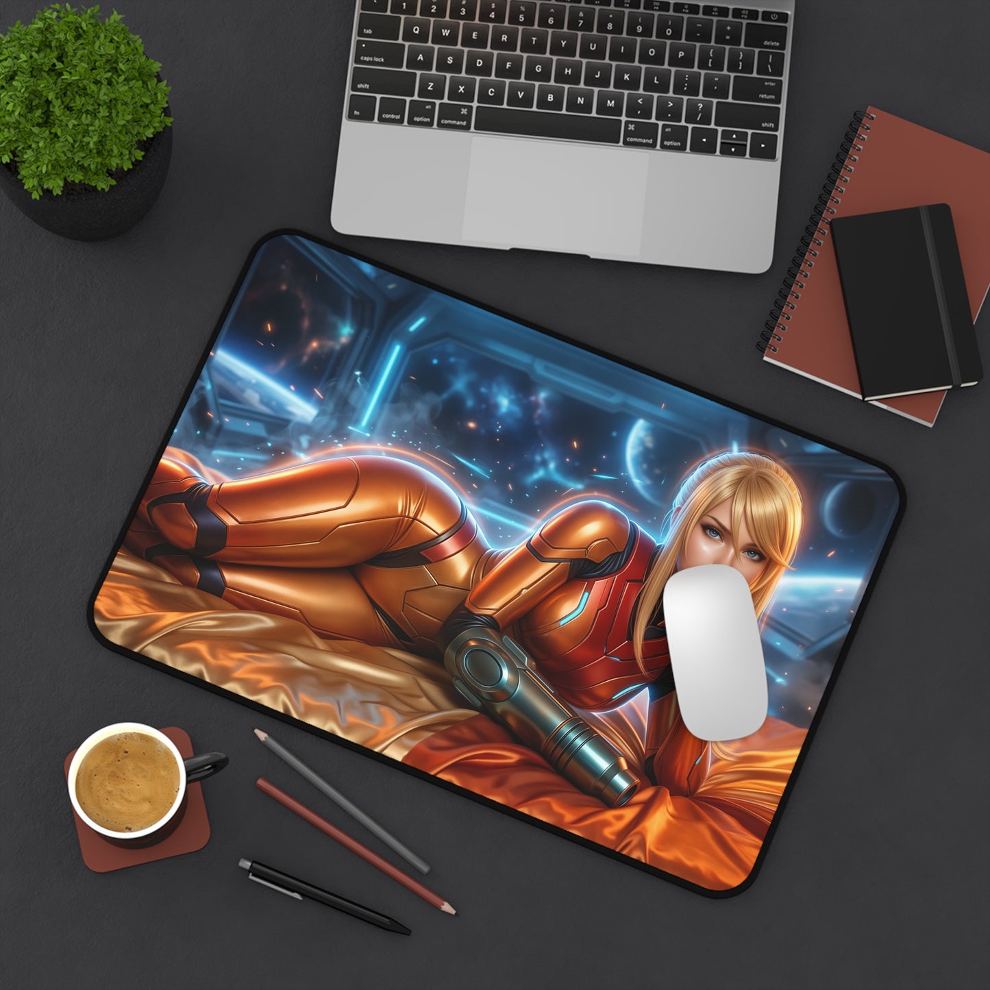 Sci-Fi Mouse Pad, Samus Aran Desk Mat, Large Desk Pad