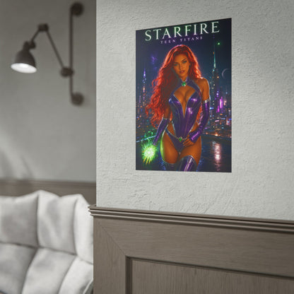 Starfire Poster, DC Comics Wall Art, Superhero Print, Gamer Decor