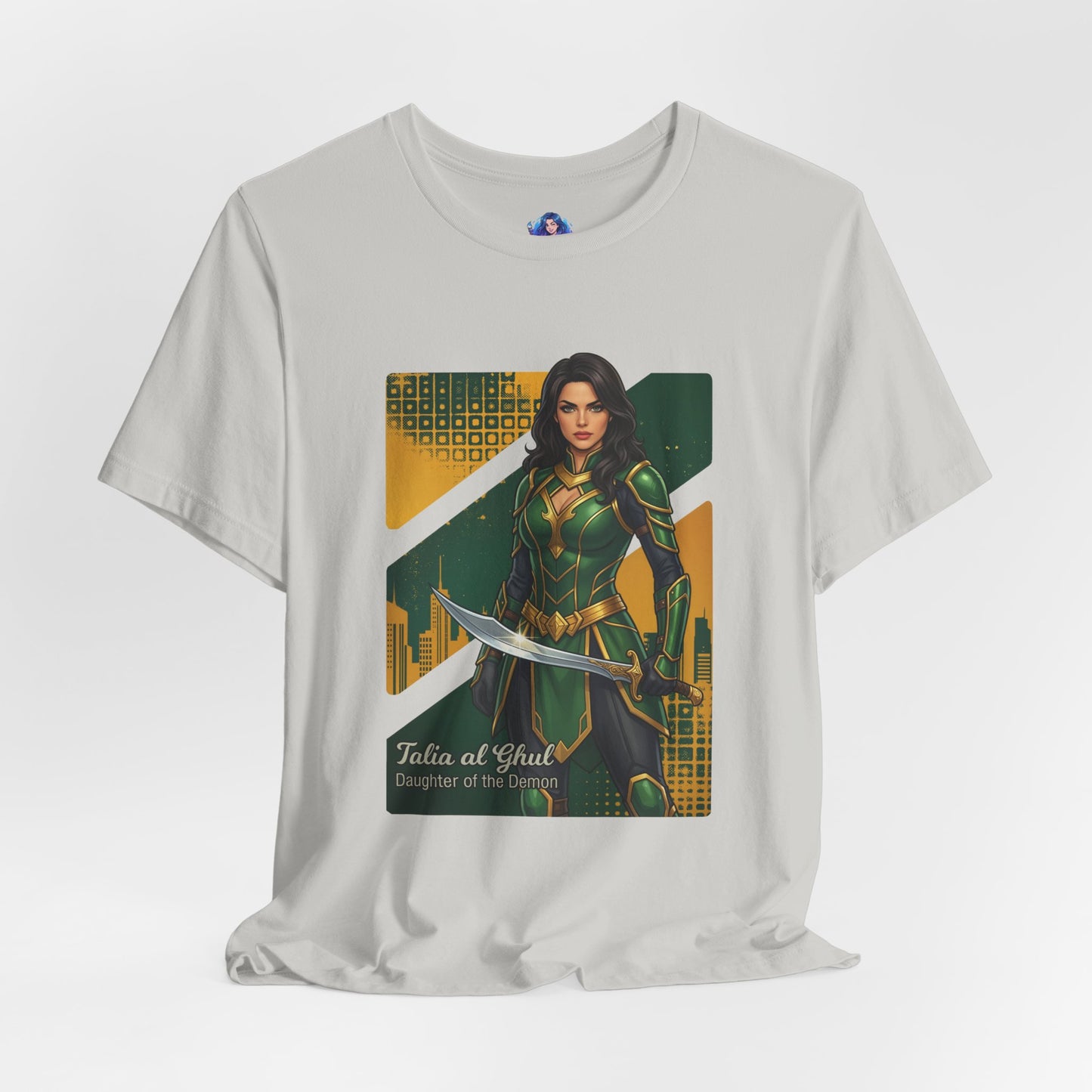 Talia al Ghul T-Shirt | DC Comics Anime Tee for Gamers & Comic Fans - anime-style Talia design on Bella Canvas 3001 unisex tee