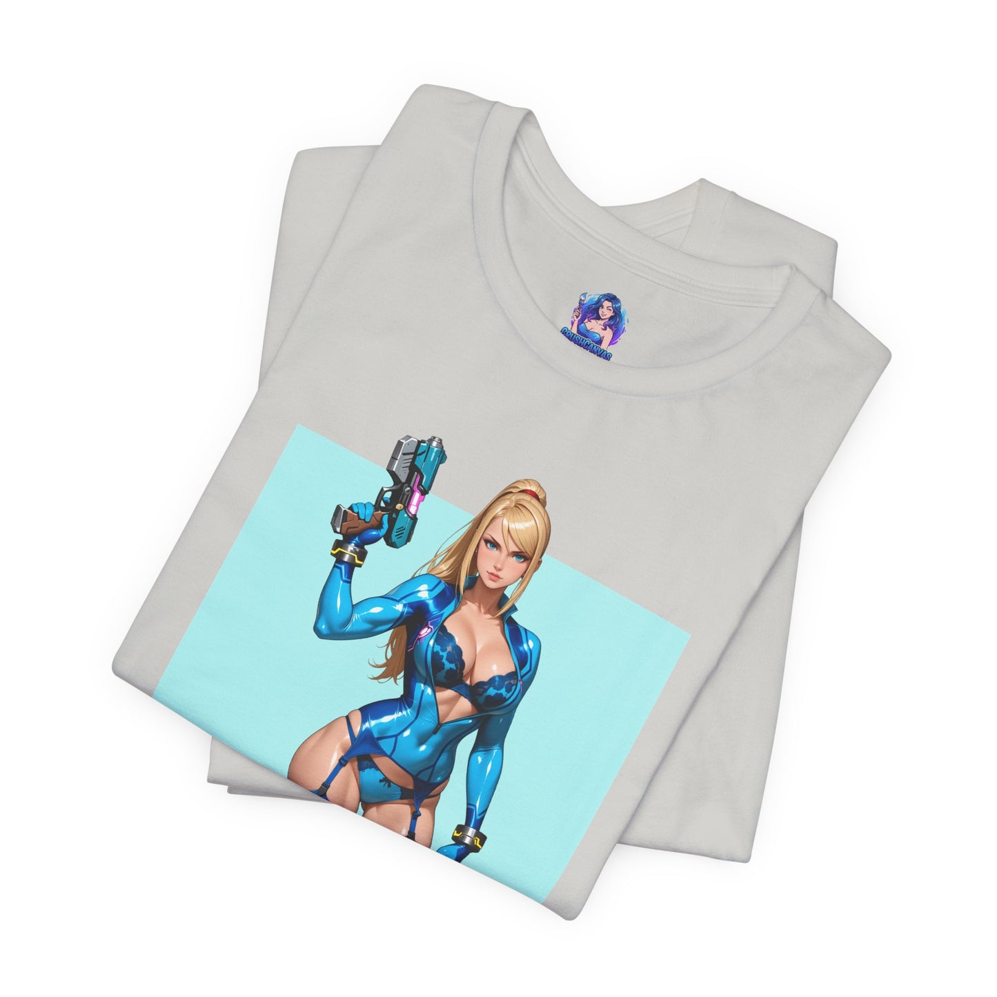 Samus Aran Grafik-T-Shirt | Sci-Fi-Kopfgeldjäger-T-Shirt für Gamer | Anime-Power-Armor-Shirt