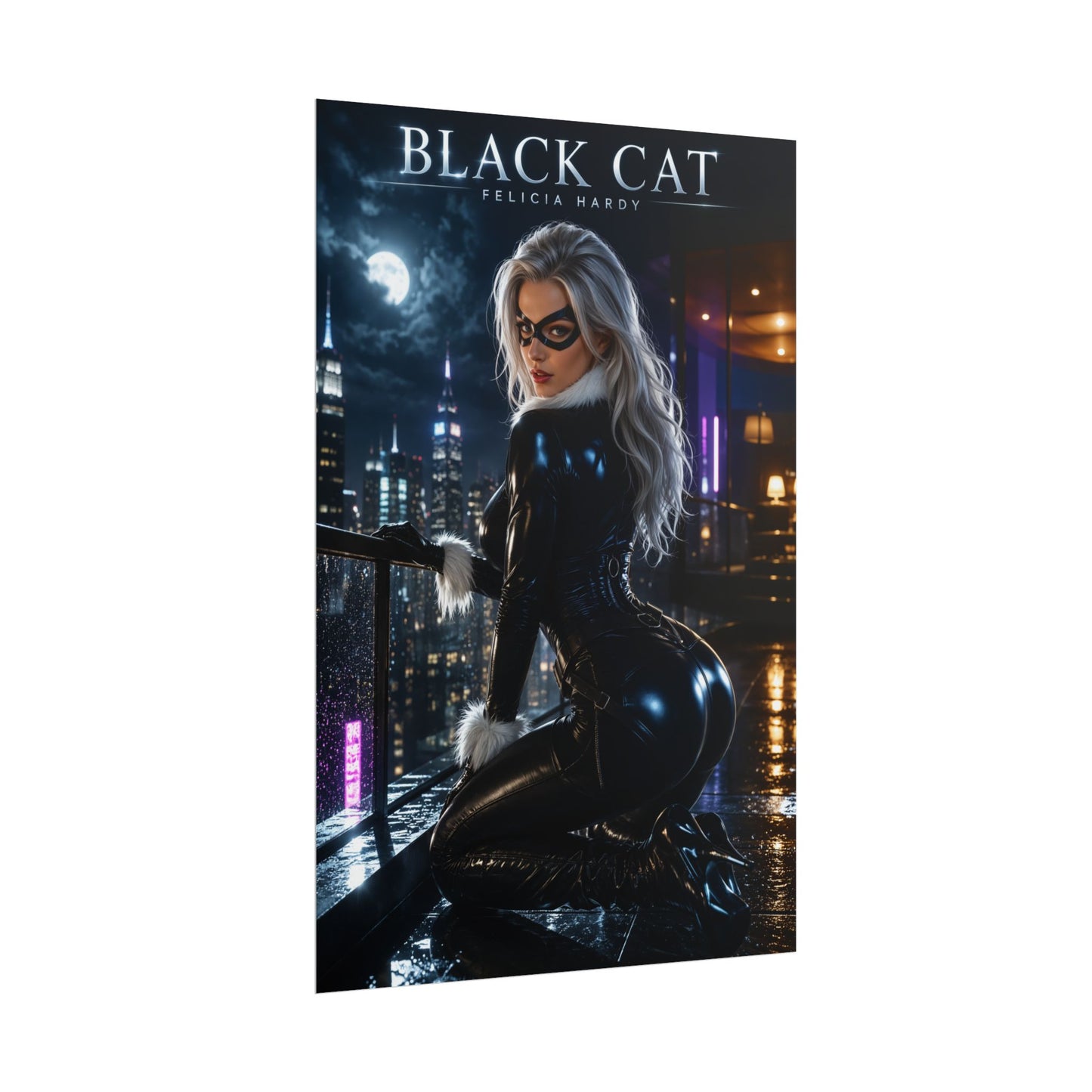 Black Cat Poster, Marvel Wall Art, Comic Book Print, Superhero Decor