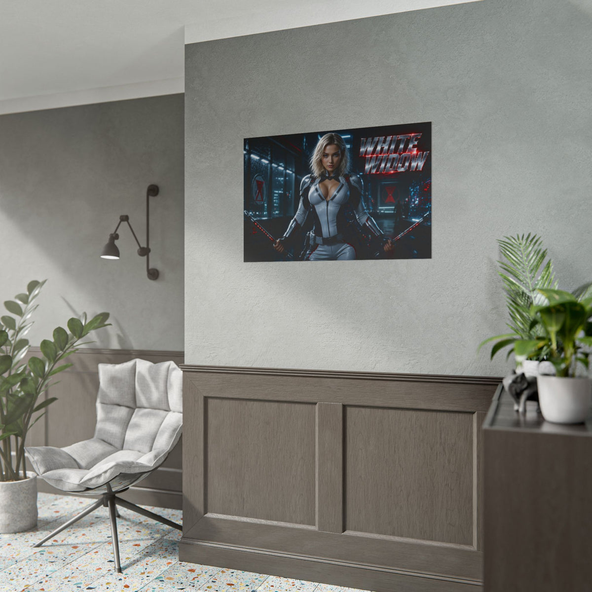 Comic Wall Art White Widow Poster Heroine Room Decor Collectible Character Print
