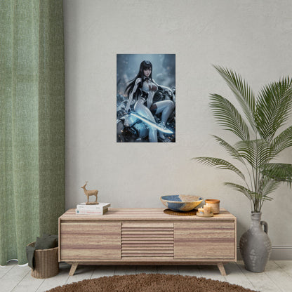 EVE Stellar Blade Poster, Stellar Blade Wall Art, Sci Fi Warrior Girl Print, Gaming Room Decor, Gamer Gift