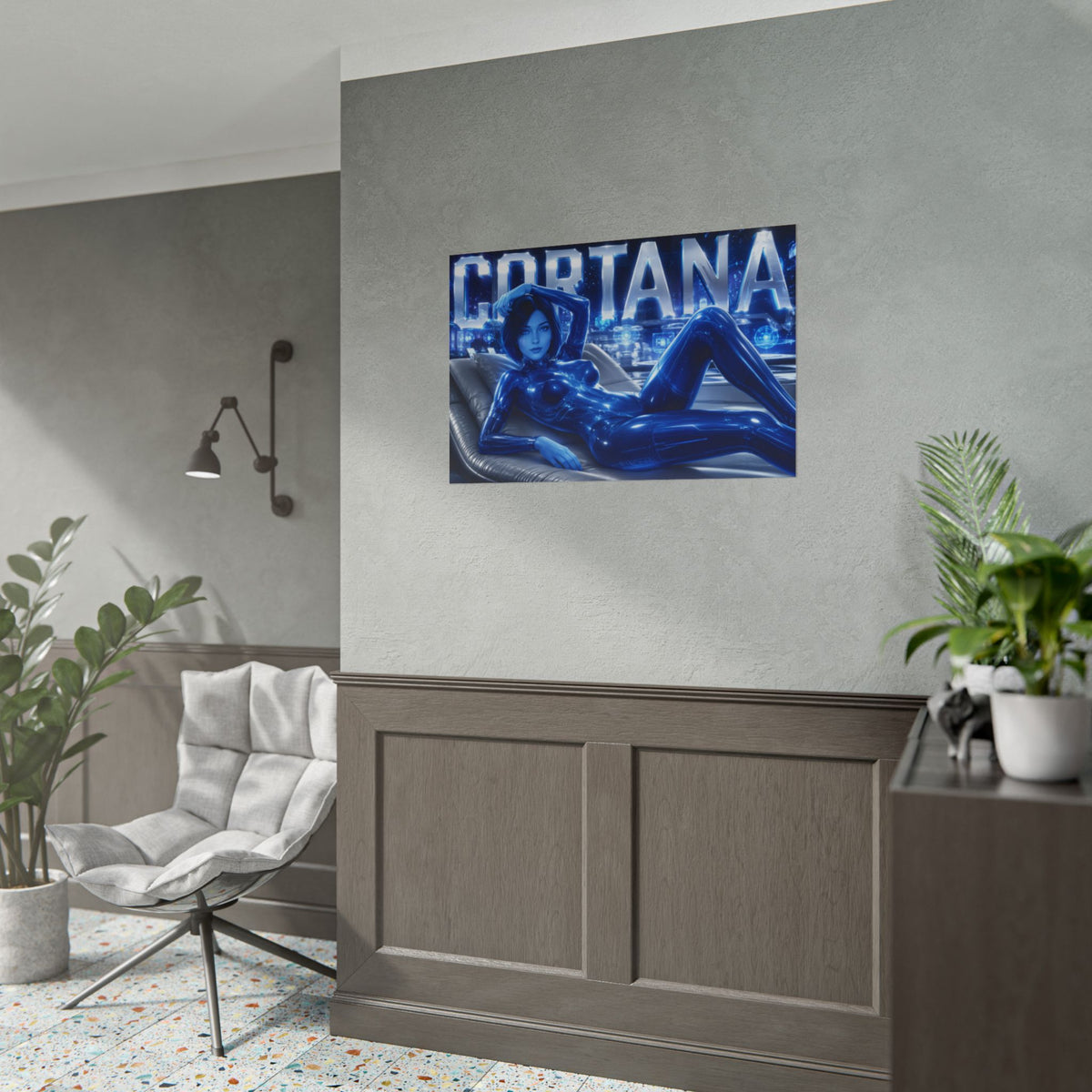 Game Room Decor Cortana Halo Poster Gaming Wall Art Character Print
