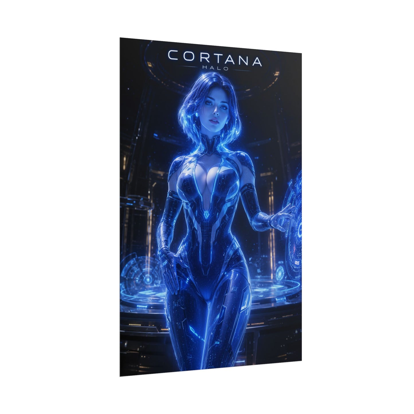 Cortana Halo Poster, Gaming Wall Art, Sci Fi Poster, Room Decor