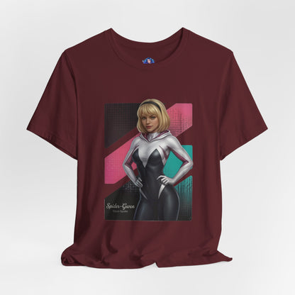 Spider-Gwen T-Shirt | Marvel Anime Tee for Gamers & Superhero Fans featuring anime-style Spider-Gwen print on Bella Canvas 3001 unisex tee