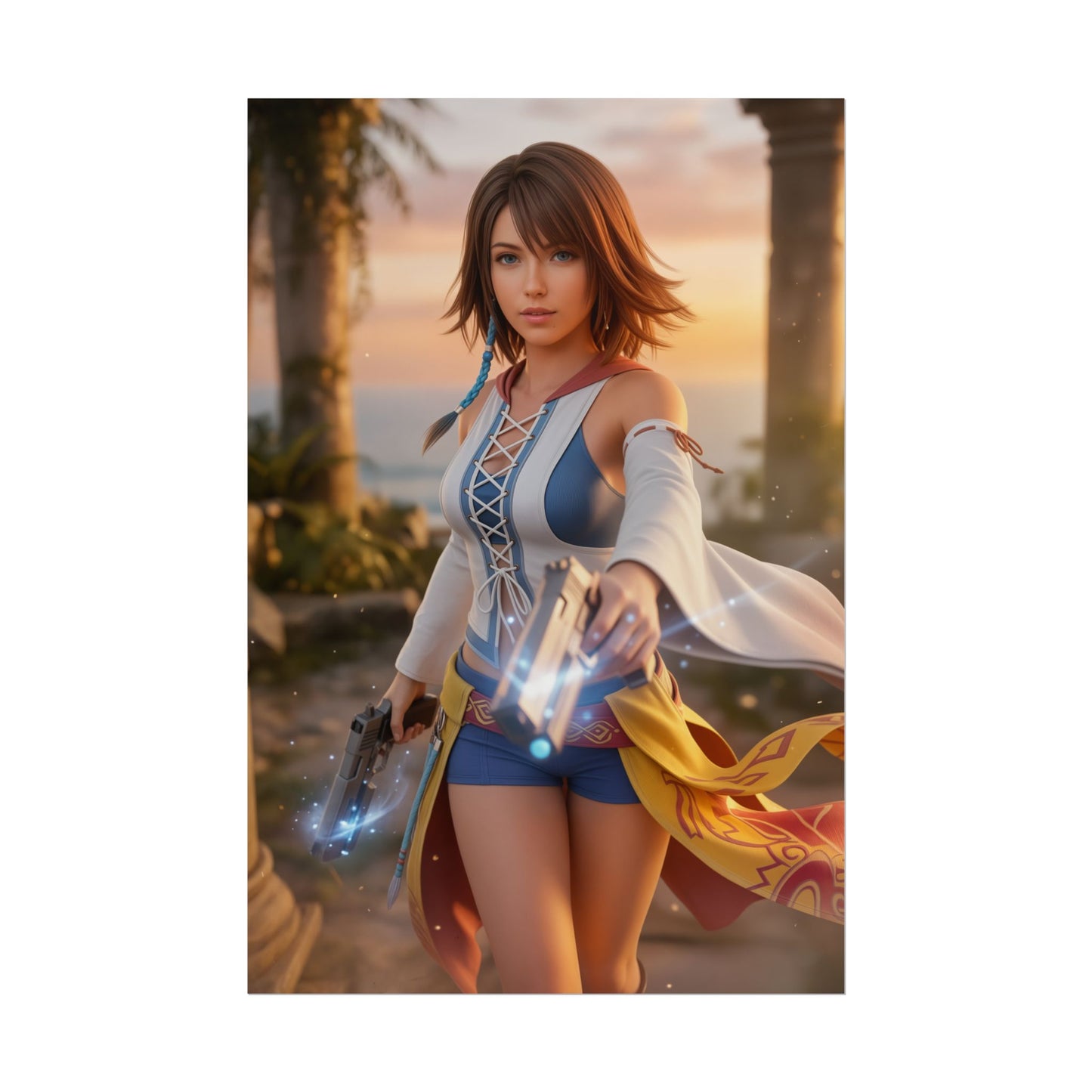 Yuna Final Fantasy Poster, Final Fantasy Wall Art Print, RPG Girl Decor, Fantasy Game Artwork, Gamer Gift