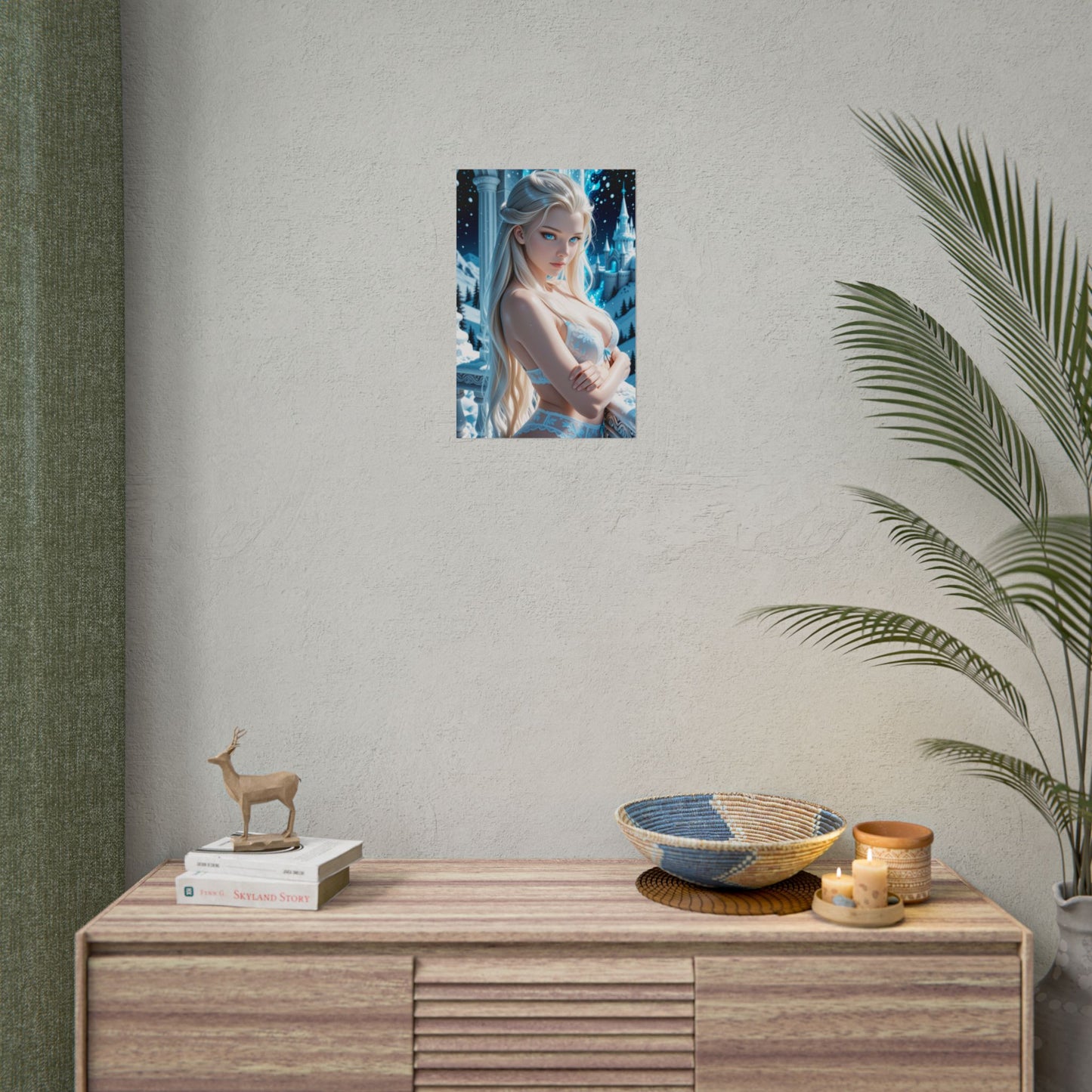 Аніме-постер Ельзи | Крижана королева Вайфу настінне мистецтво для кімнати фентезійних отаку