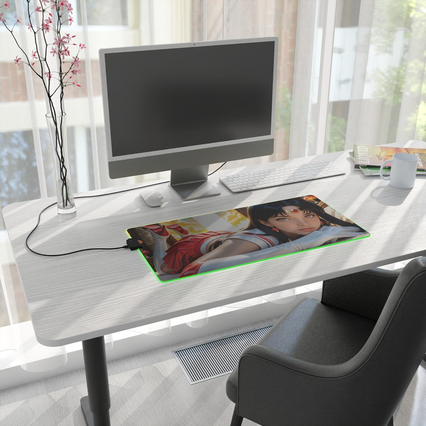Килимок для столу Sailor Mars – світлодіодний RGB-підкладка, набір для дівчини з аніме Mystic Waifu