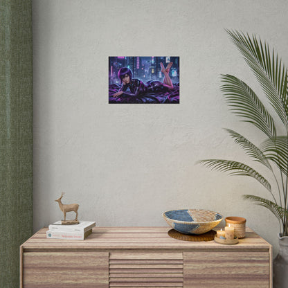 Motoko Kusanagi Poster, Cyberpunk Wall Art, Anime Print Decor
