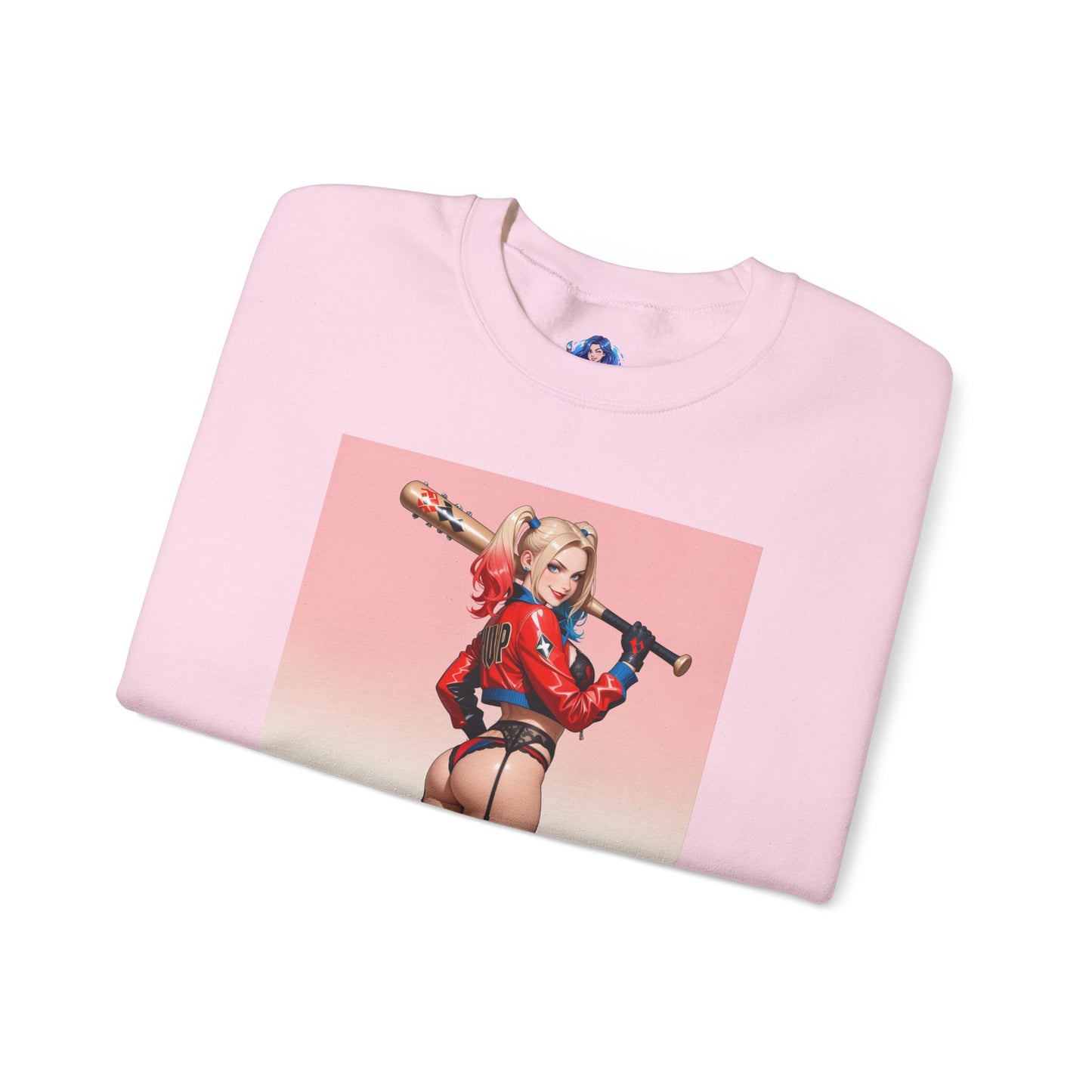 Толстовка Харлі Квінн, світшот із круглим вирізом із лиходієм DC, затишний одяг із коміксів для щоденного носіння