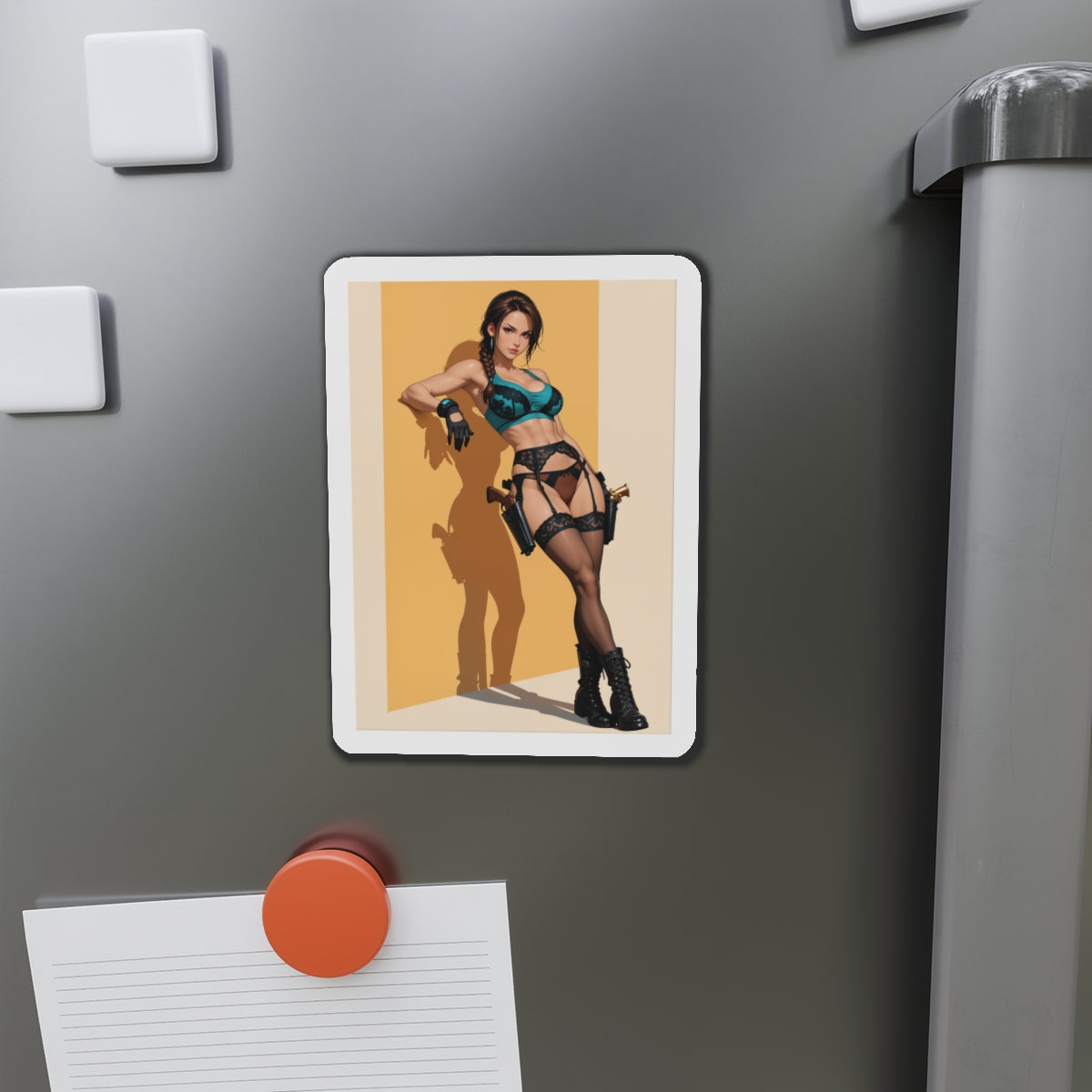 Магніт з аніме Лара Крофт – магніт із зображенням дівчини-розкрадачки гробниць, декор холодильника в кімнаті для геймерів