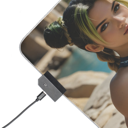 Килимок для столу Jolyne Cujoh – світлодіодний RGB-підсвітлювальний килимок, ігровий комплект із зображенням дівчини з аніме Waifu