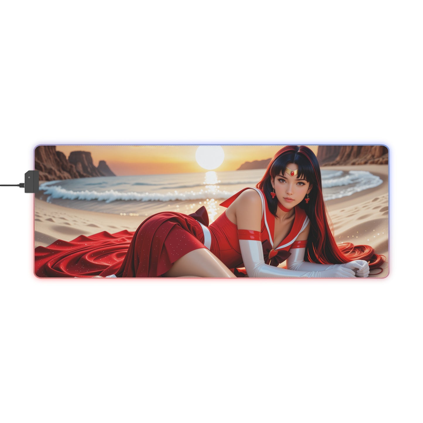 Килимок для столу Sailor Mars – світлодіодний RGB-підкладка, елегантна конфігурація дівчини з аніме Вайфу