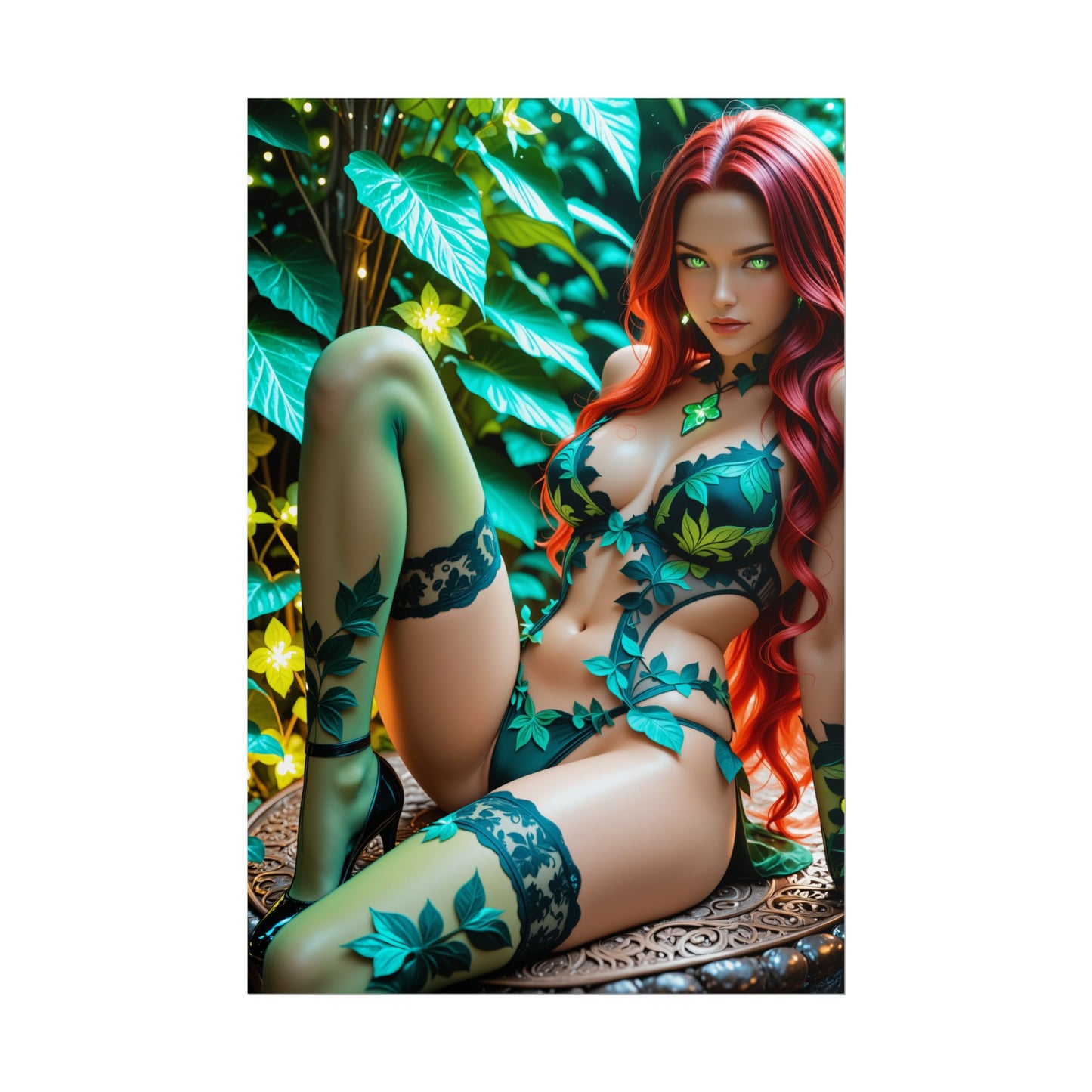 Плакат з отруйним плющем | Ботанічний настінний декор героїні для фентезійної кімнати