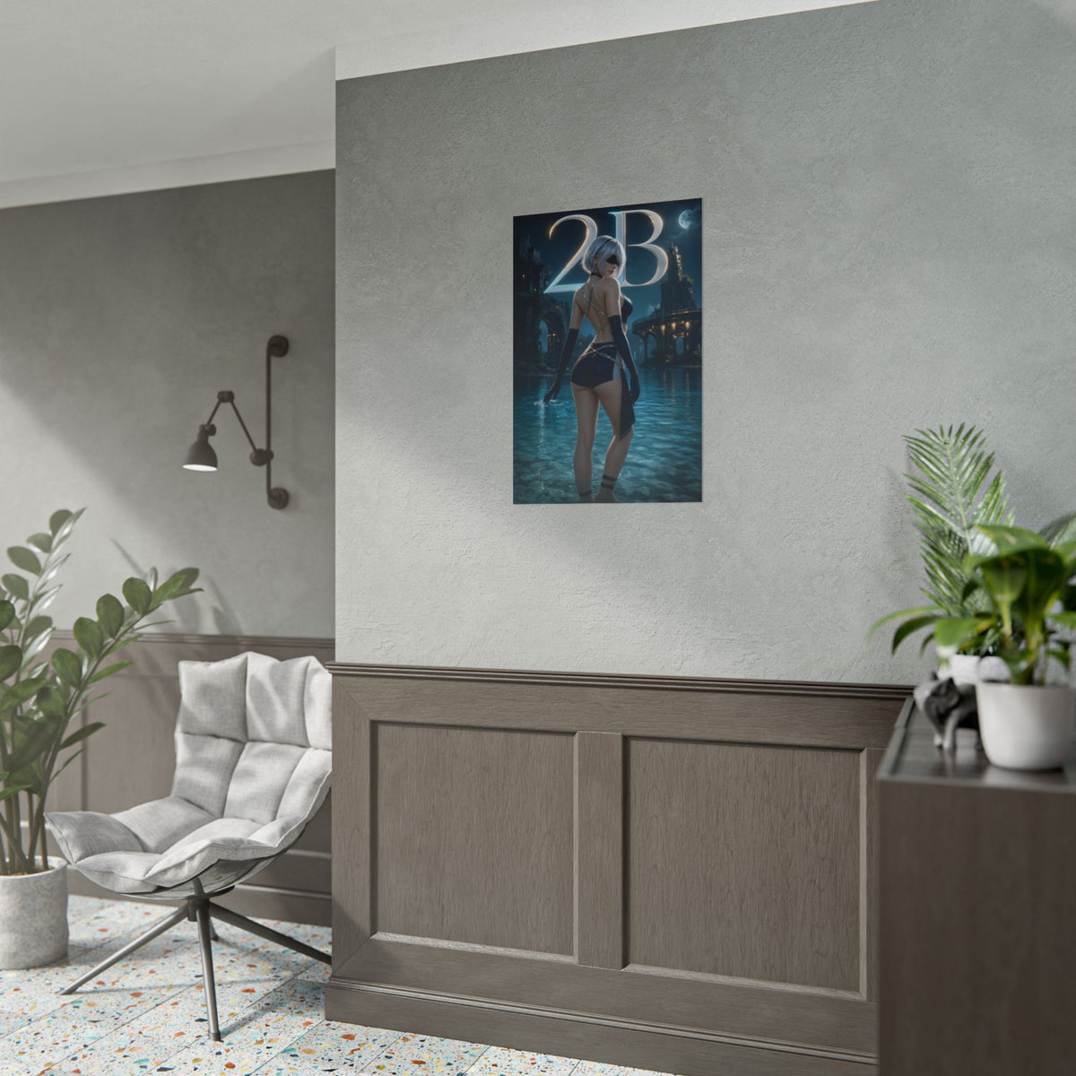 Game Room Decor 2B Wall Art Poster Collectible Character Print Collector Gift