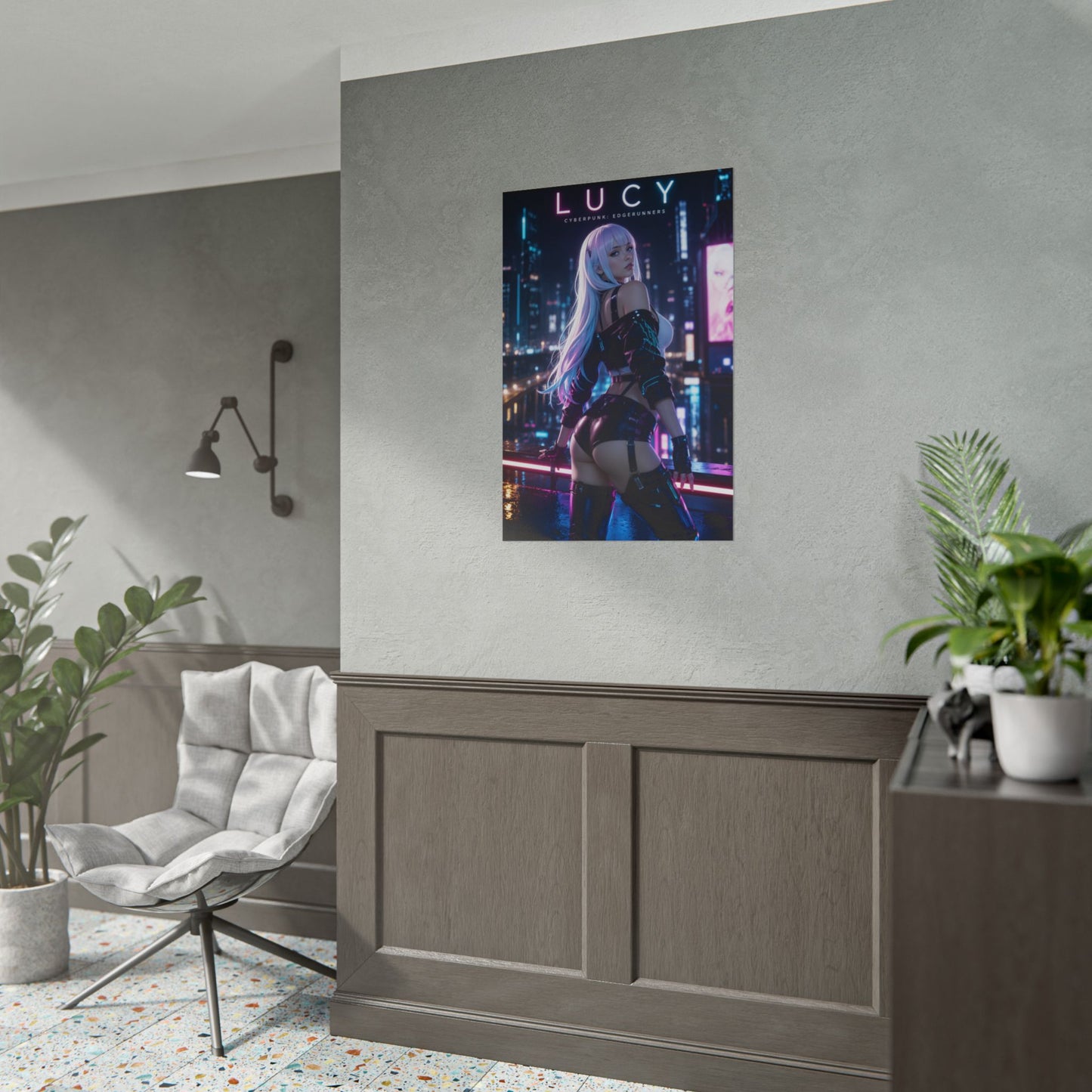 Lucy Cyberpunk Poster, Edgerunners Wall Art, Anime Print, Gamer Decor