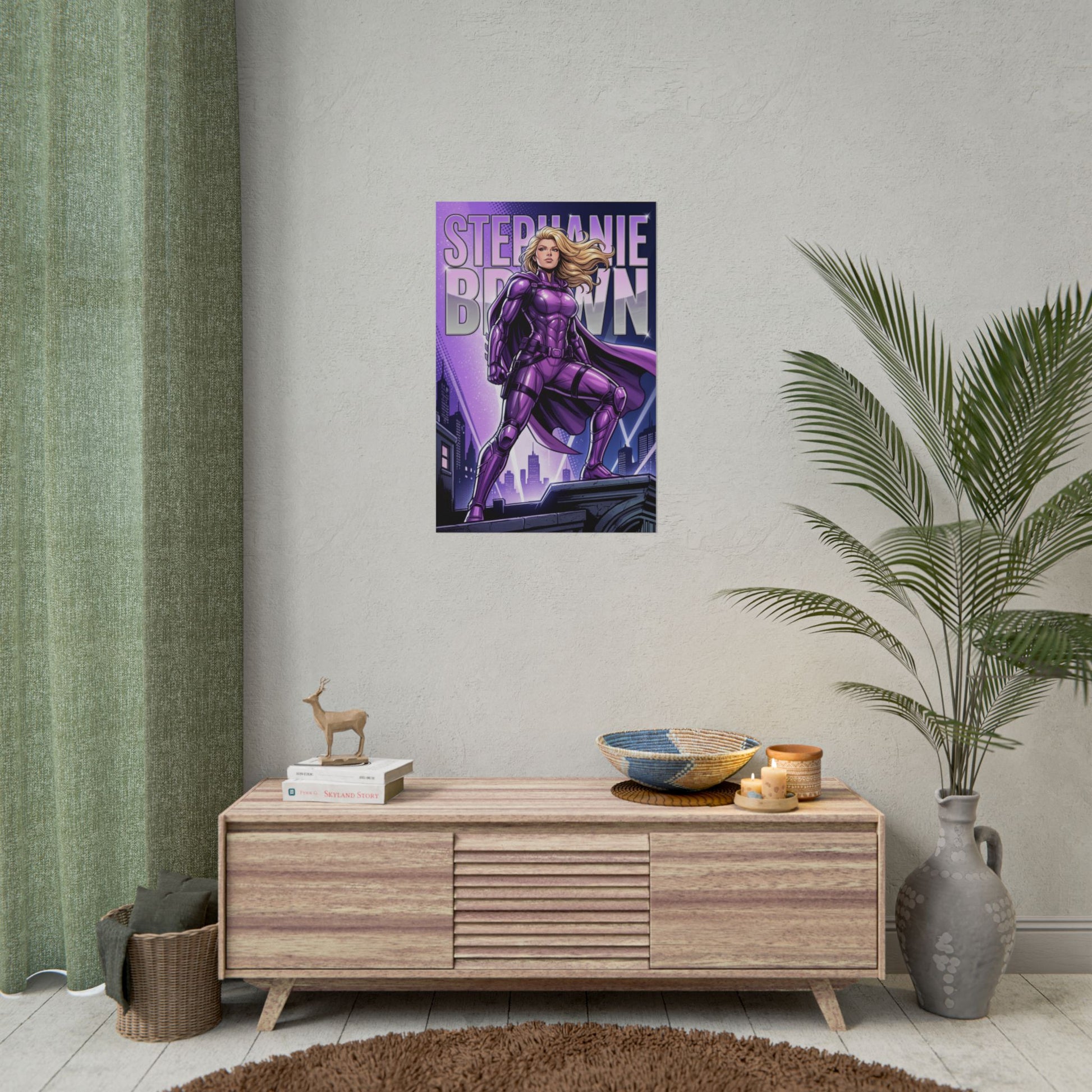 Stephanie Brown Poster / Stephanie Brown Wall Art / Stephanie Brown Art Print / DC Comics Poster – purple Batgirl-style heroine in heroic pose