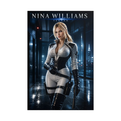 Nina Williams Poster, Tekken Wall Art, Gaming Print, Pin Up Decor