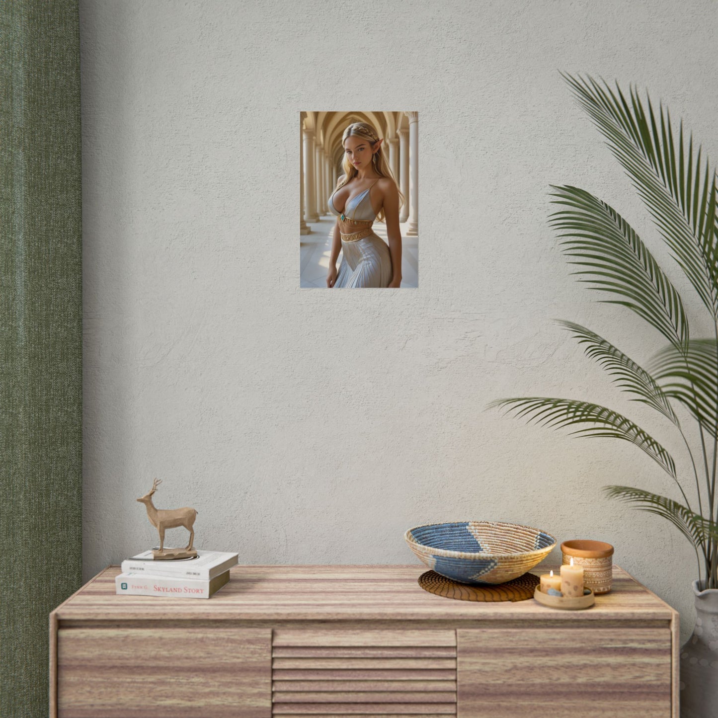 Princess Poster, Fantasy Game Anime Girl Art Print, Waifu Hero Wall Decor